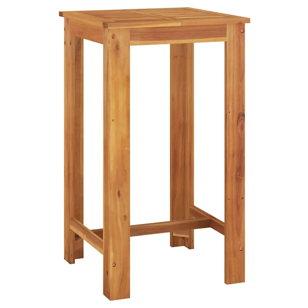 Garden Bar Set 5 Piece Outdoor Bar Table Stools Acacia Wood Poly Rattan Brown
