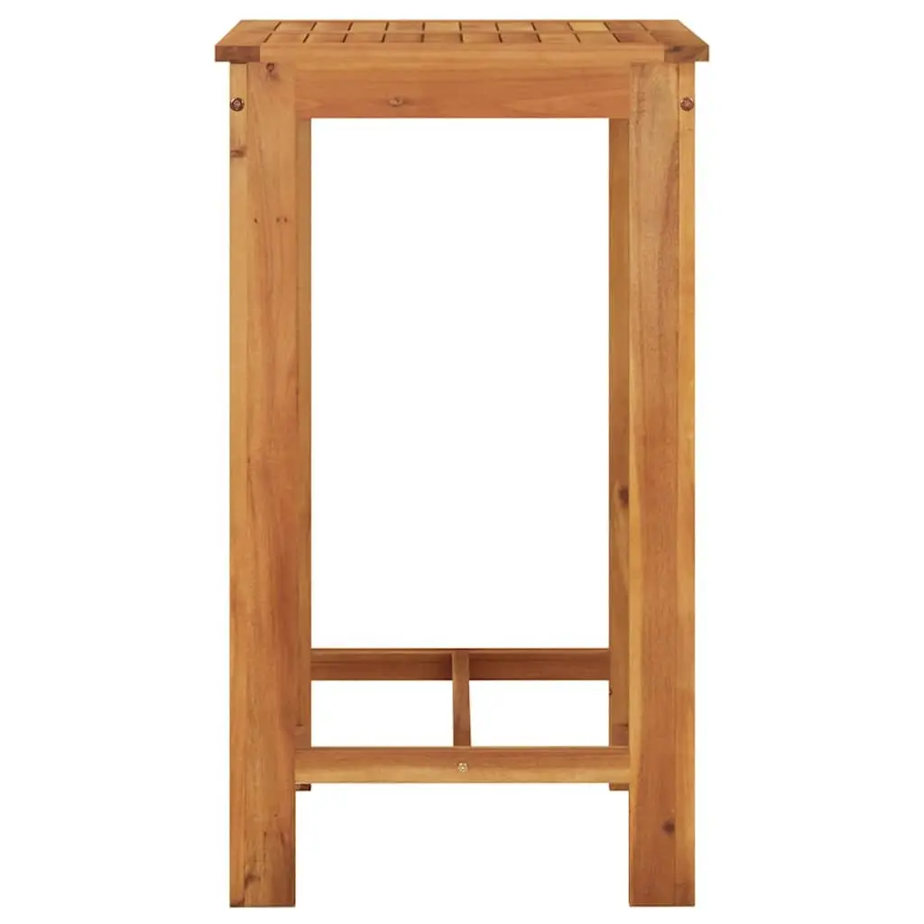 Garden Bar Set 5 Piece Outdoor Bar Table Stools Acacia Wood Poly Rattan Brown