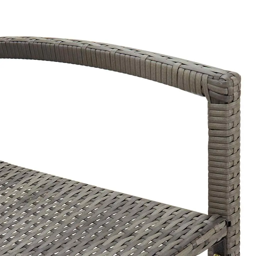 Garden Bar Set Grey 5 Piece Outdoor Bar Table and Stools Acacia Rattan Patio