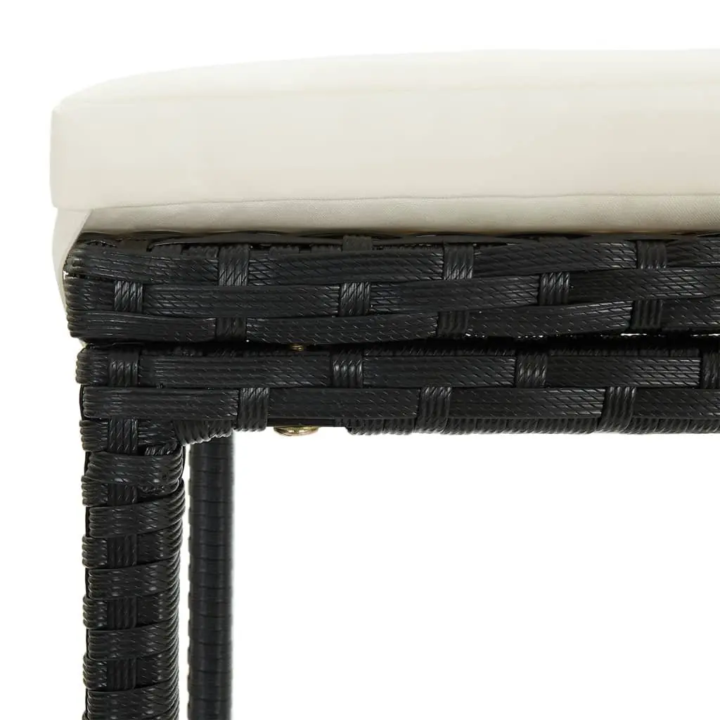 Garden Bar Set 7 Piece Outdoor Poly Rattan Bar Table Acacia Wood Top