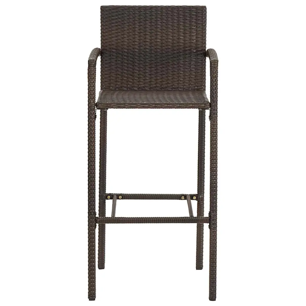 Garden Bar Set 5 Piece Outdoor Bar Table and Stools Acacia Wood Poly Rattan