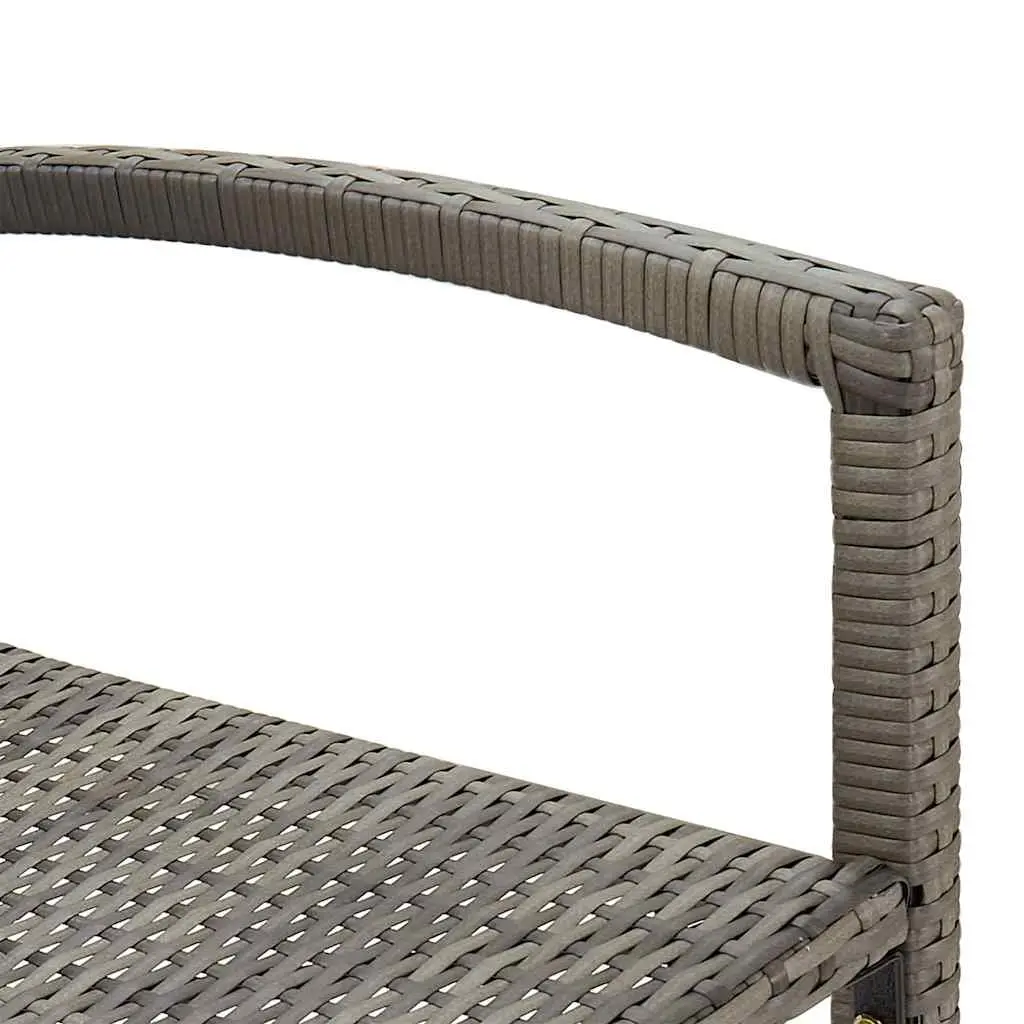 Garden Bar Set Grey 5 Piece Outdoor Bar Table and Stools Acacia Poly Rattan