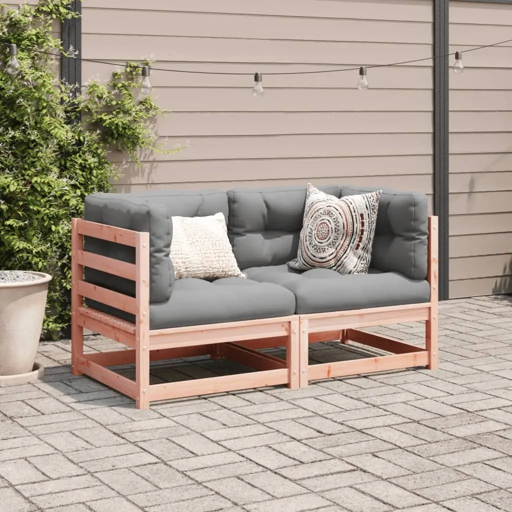 Garden Sofa Set 2 Piece Outdoor Furniture with Cushions Wood Patio Seating