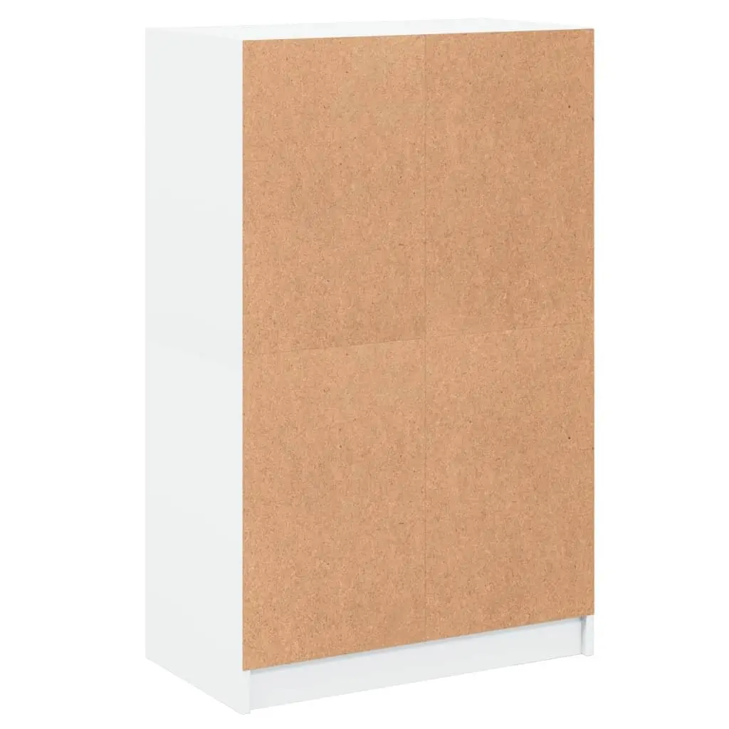 White Highboard Storage Cabinet with Doors Engineered Wood Tall Buffet Sideboard 68W x 37D x 109H cm