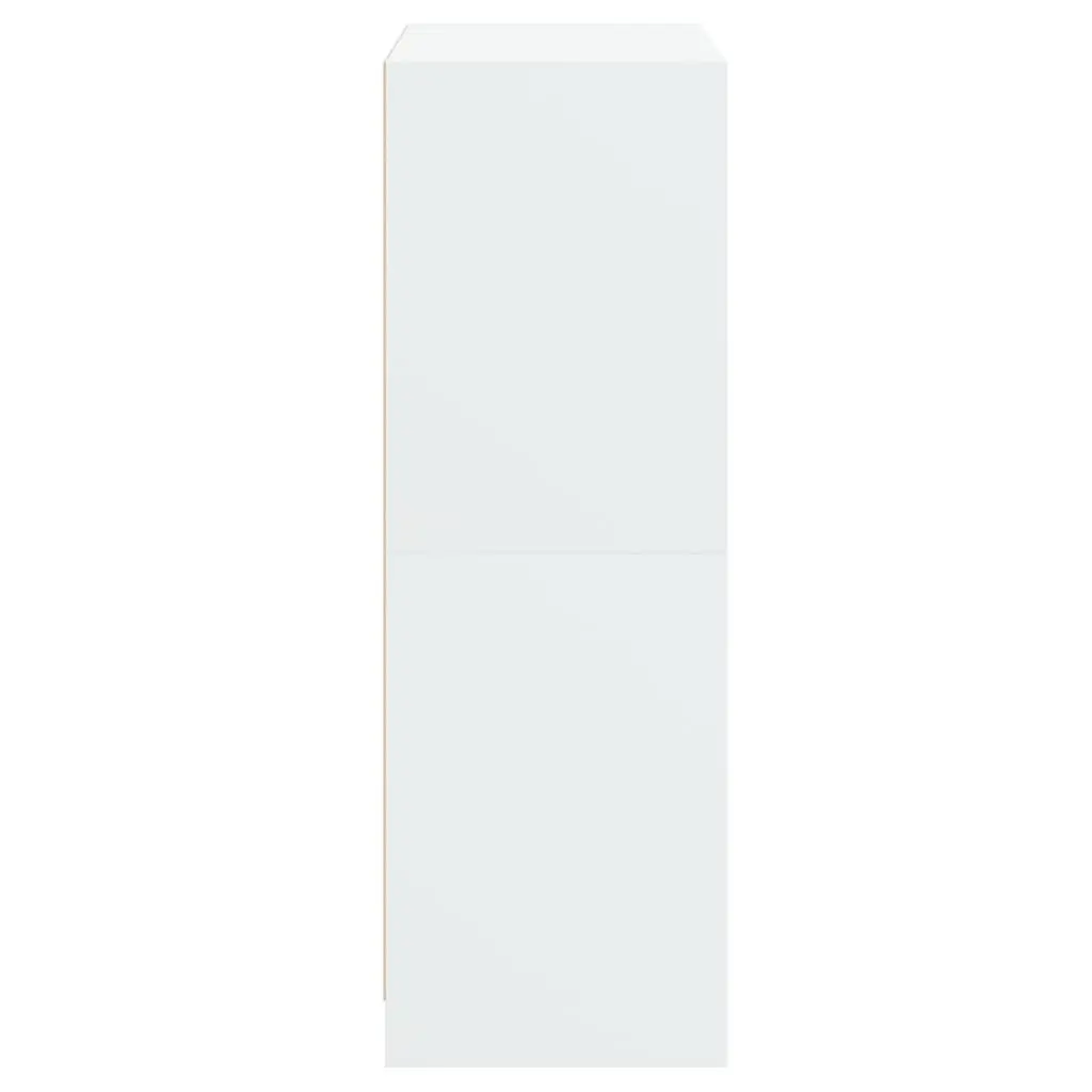 White Highboard Storage Cabinet with Doors Engineered Wood Tall Buffet Sideboard 68W x 37D x 109H cm