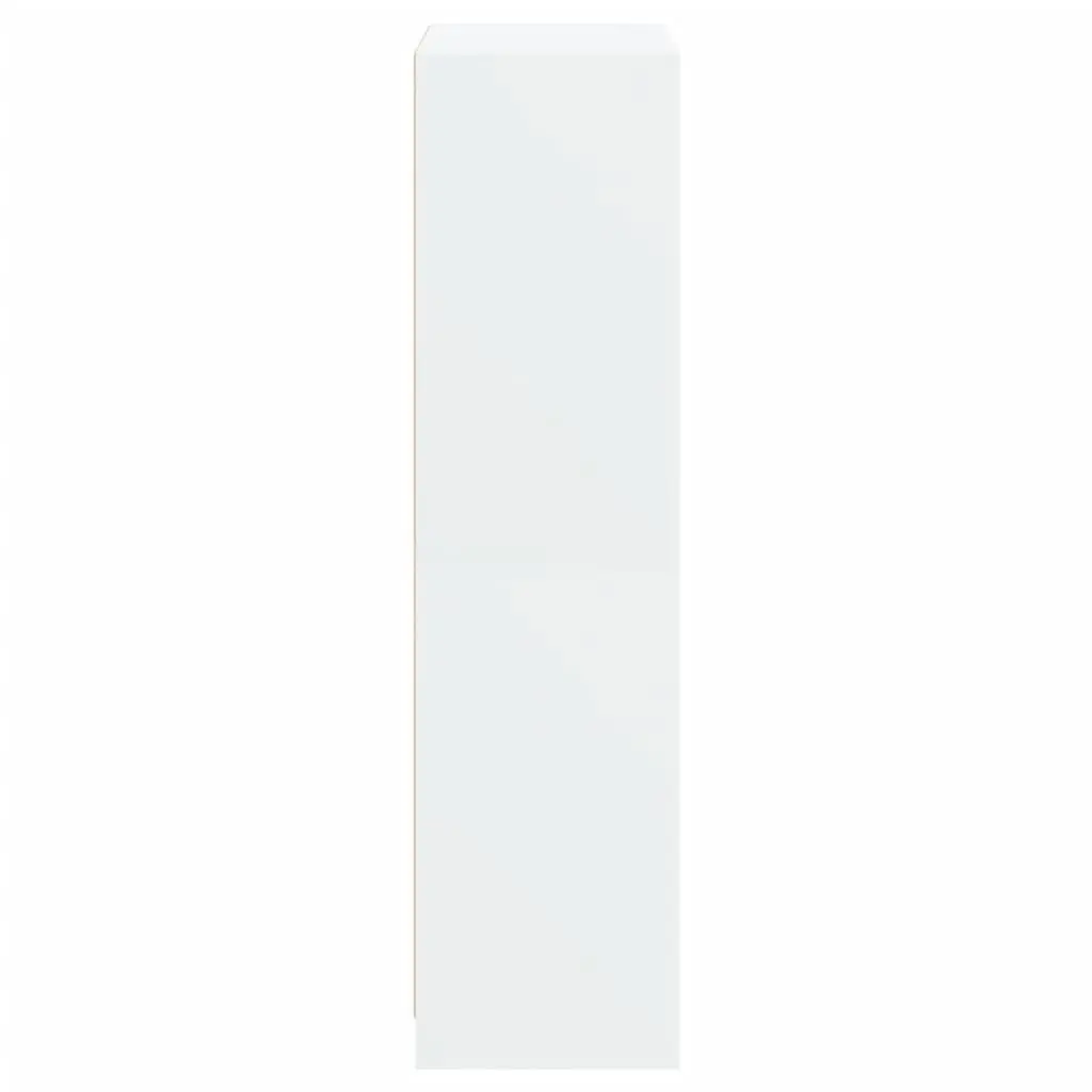 White Highboard Storage Cabinet Engineered Wood 68 x 37 x 142 cm