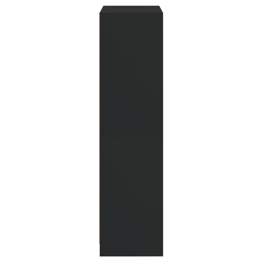 Highboard Storage Cabinet with Doors Black 68x37x142cm Engineered Wood
