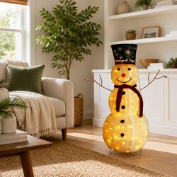 Friendly 120cm Snowman with LED Lights for Your Home