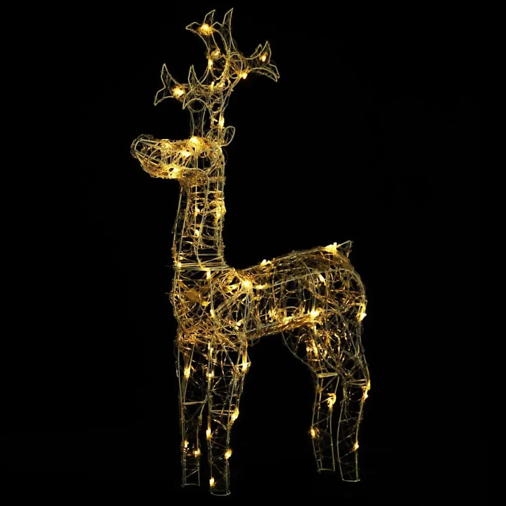 Standing Reindeer Christmas Decoration 90 LED Warm White Lights Acrylic Outdoor 60 x 16 x 100 cm