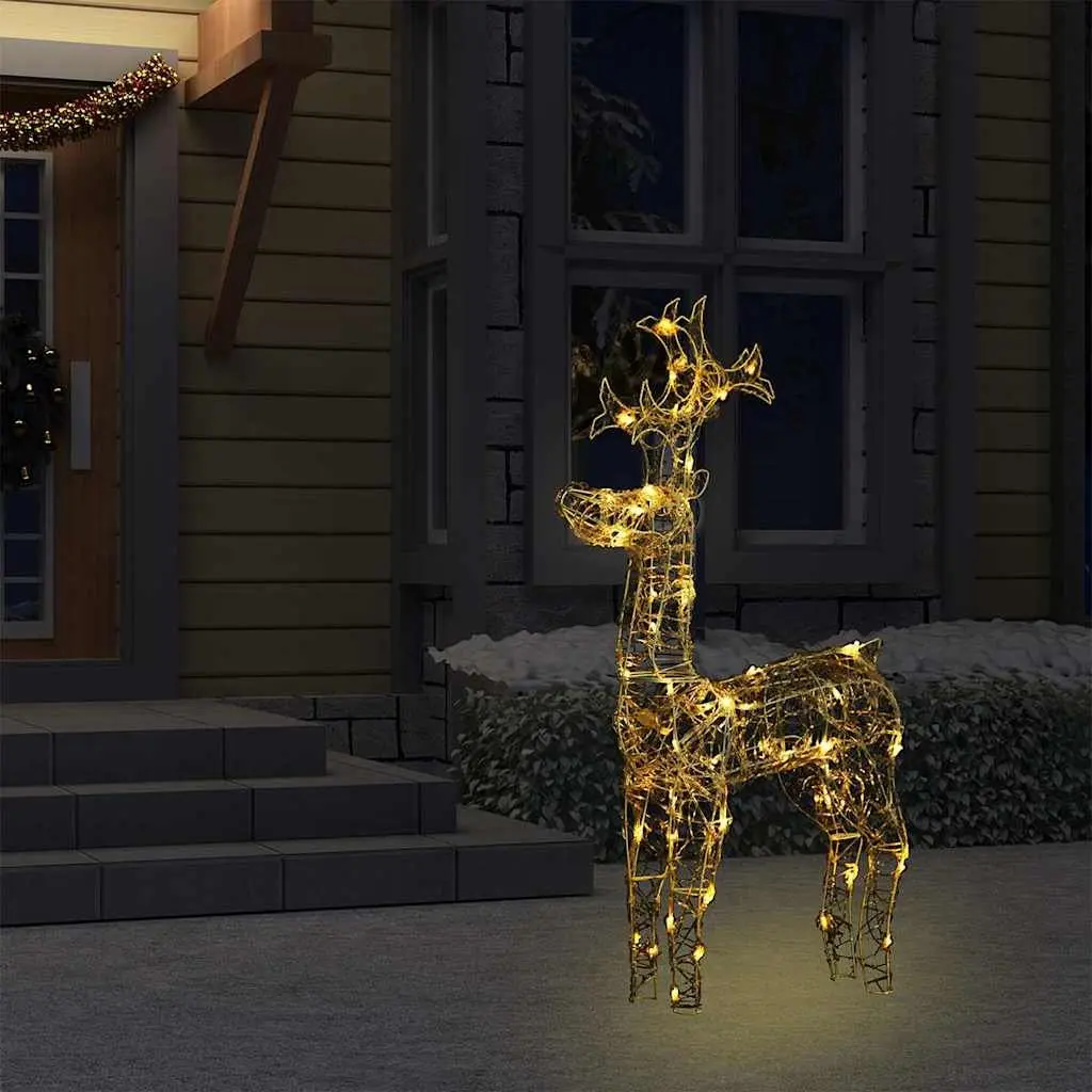 Standing Reindeer Christmas Decoration 90 LED Warm White Lights Acrylic Outdoor 60 x 16 x 100 cm
