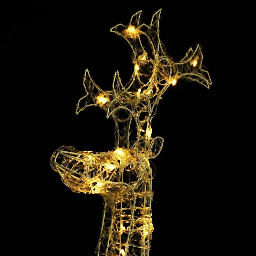 Standing Reindeer Christmas Decoration 90 LED Warm White Lights Acrylic Outdoor 60 x 16 x 100 cm
