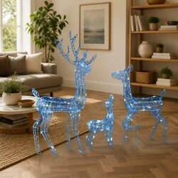 Friendly Blue Acrylic Reindeer Family for Your Holidays