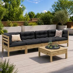 Friendly 5 Piece Garden Sofa Set for Outdoor Relaxation