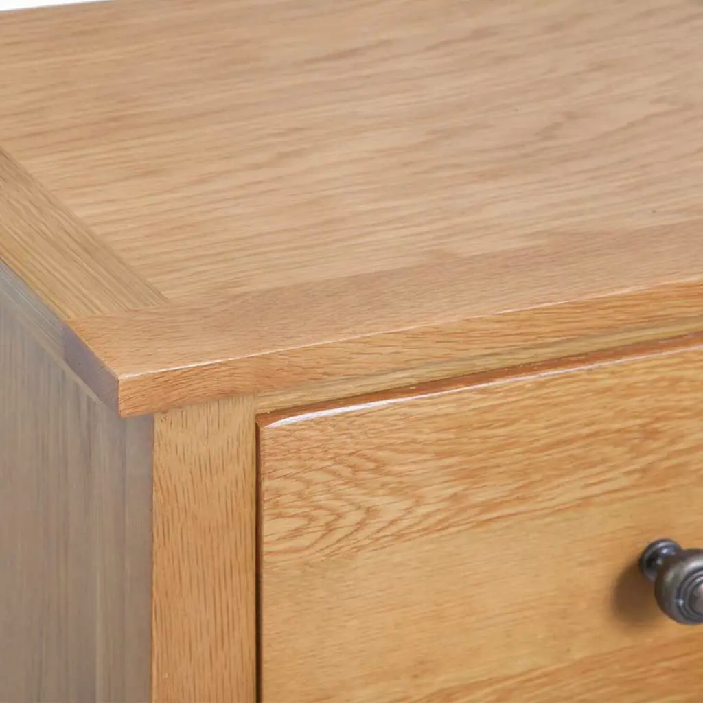 Tall Chest of Drawers Solid Oak Wood Extra-Tall 45x32x110 cm 5 Drawer Storage Cabinet
