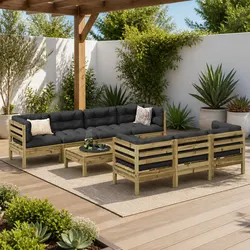 Comfortable 8 Piece Garden Sofa Set with Cushions for Outdoor Living
