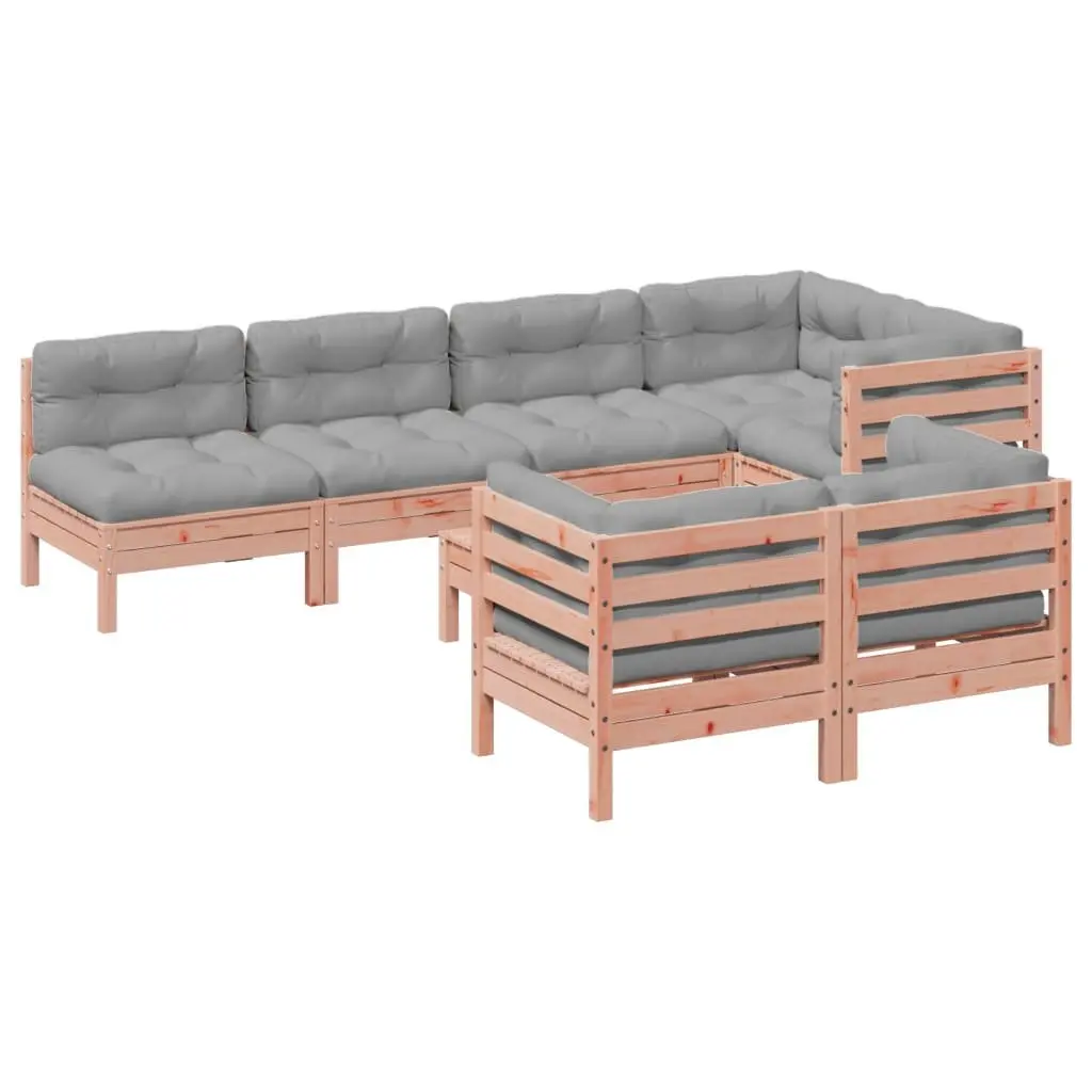8 Piece Garden Sofa Set Outdoor Furniture with Cushions Wood Patio Seating