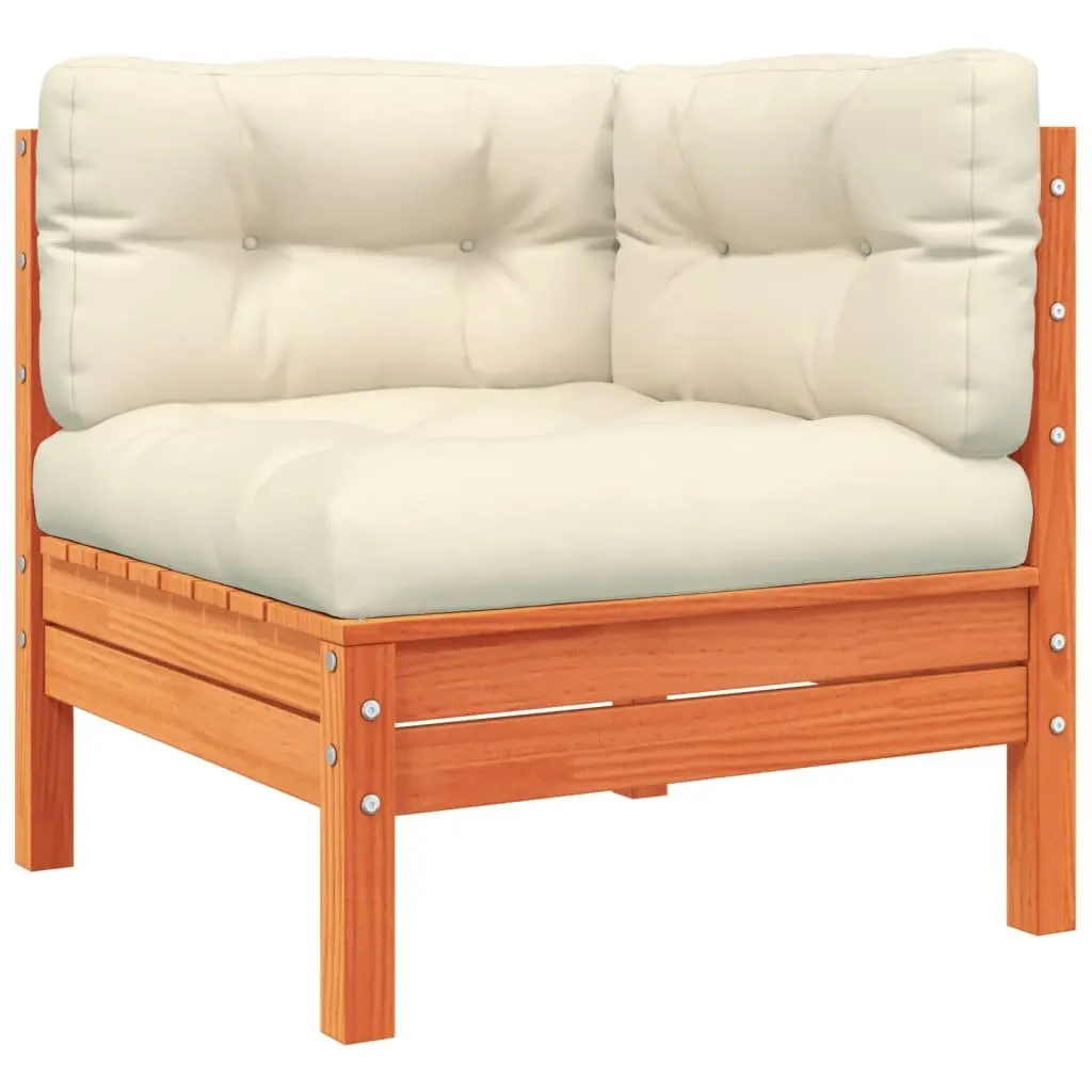 Garden Sofa Set 4 Piece Outdoor Furniture Brown Solid Pinewood with Cushions