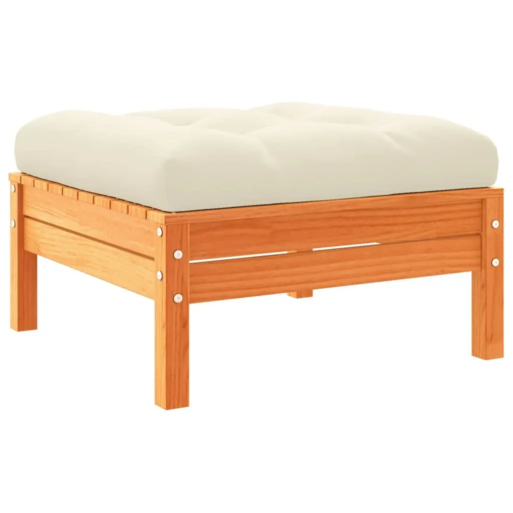 5 Piece Garden Sofa Set Outdoor Furniture Patio Lounge Cushions Brown Solid Wood