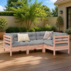 Friendly 4 Piece Garden Sofa Set with Cozy Cushions