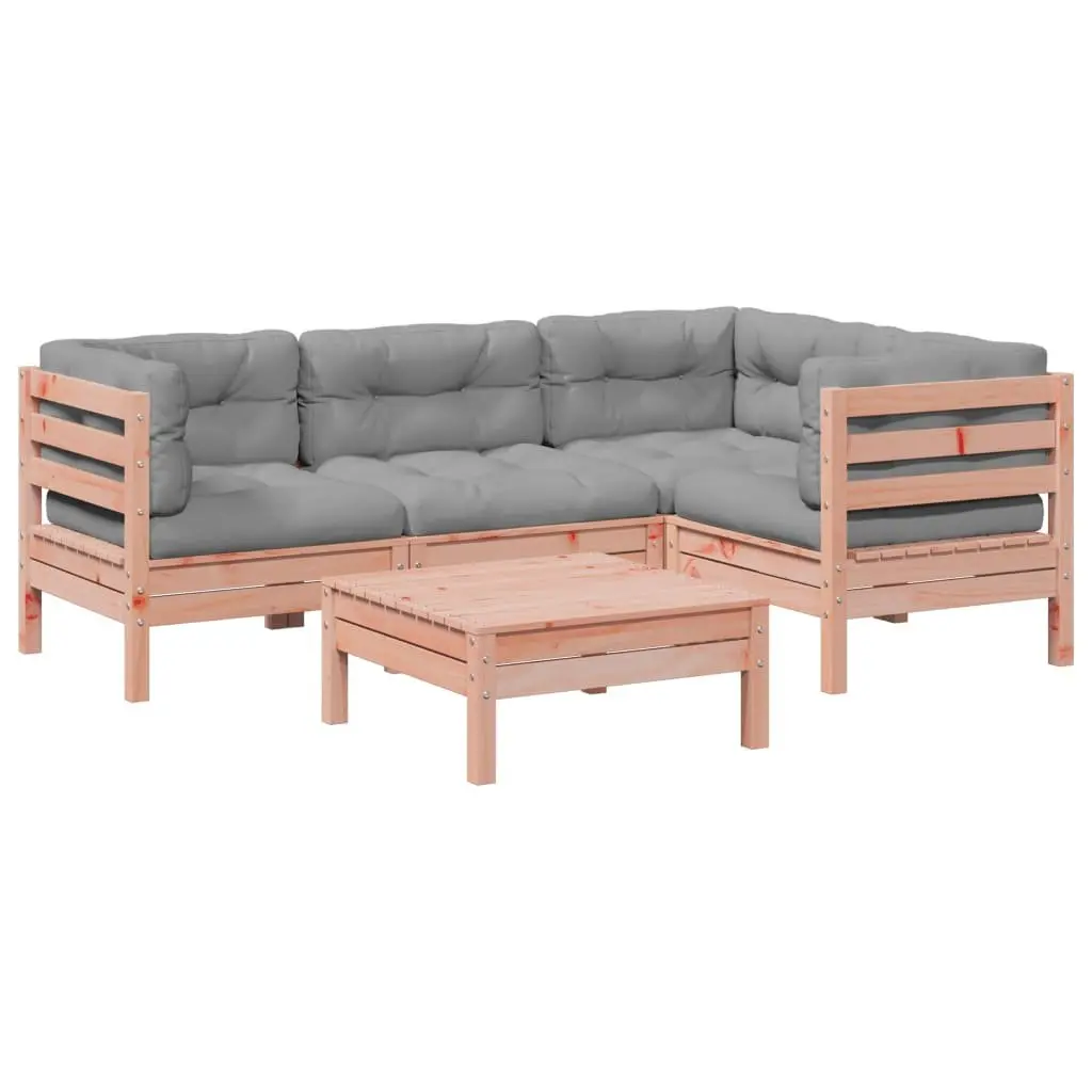 Garden Sofa Set 5 Piece Outdoor Furniture with Cushions Wood Modular Patio