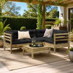 Friendly 5 Piece Outdoor Sofa Set with Cozy Cushions
