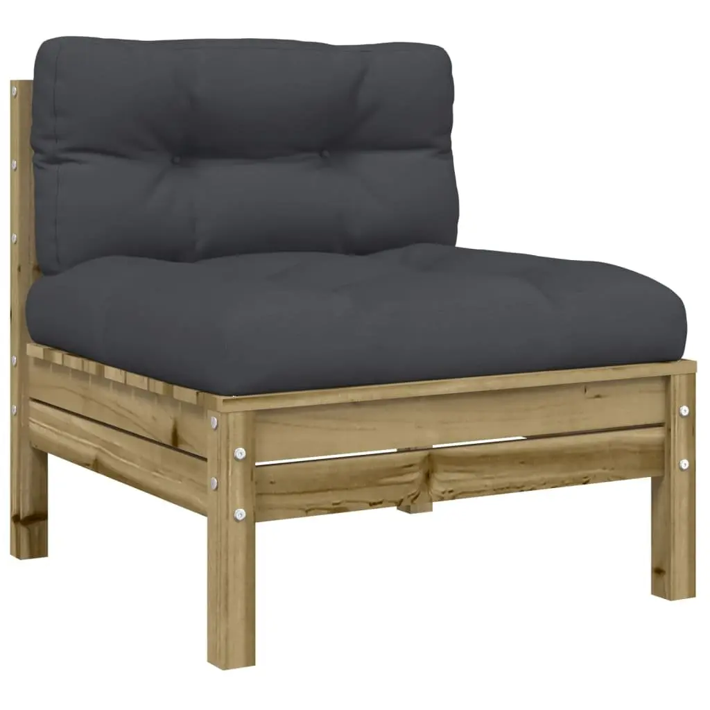 Garden Sofa Set 5 Piece Outdoor Furniture Brown Cushions Patio Seating
