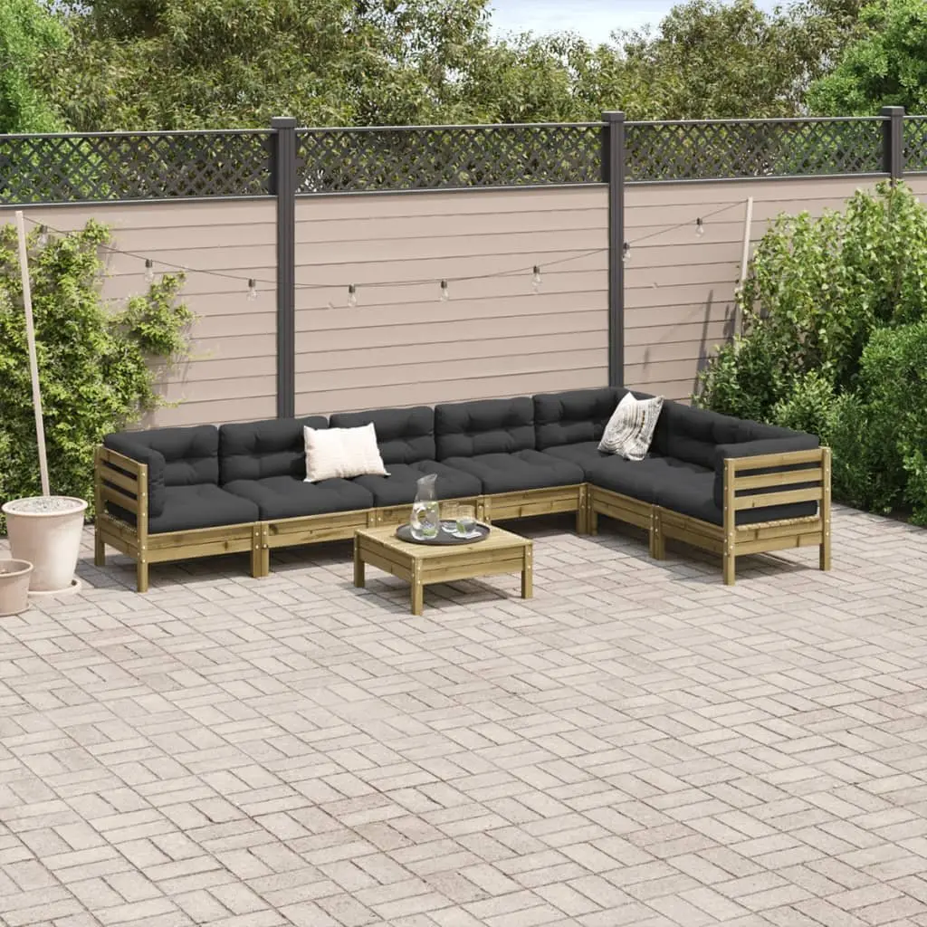 8 Piece Garden Sofa Set with Cushions