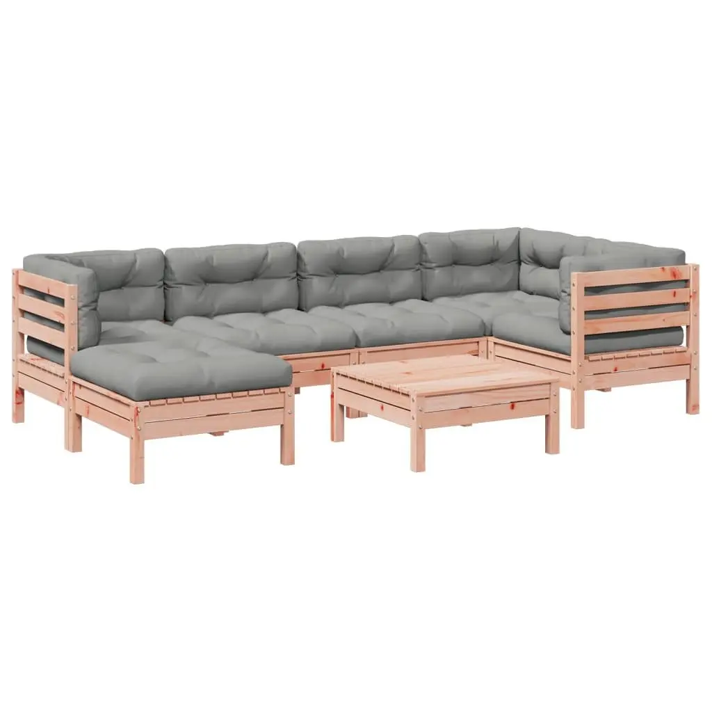 7 Piece Modular Garden Sofa Set with Cushions Outdoor Furniture