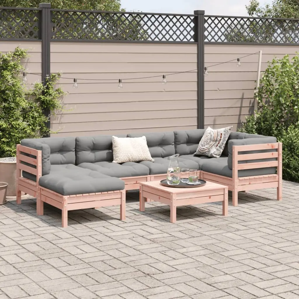 7 Piece Modular Garden Sofa Set with Cushions Outdoor Furniture