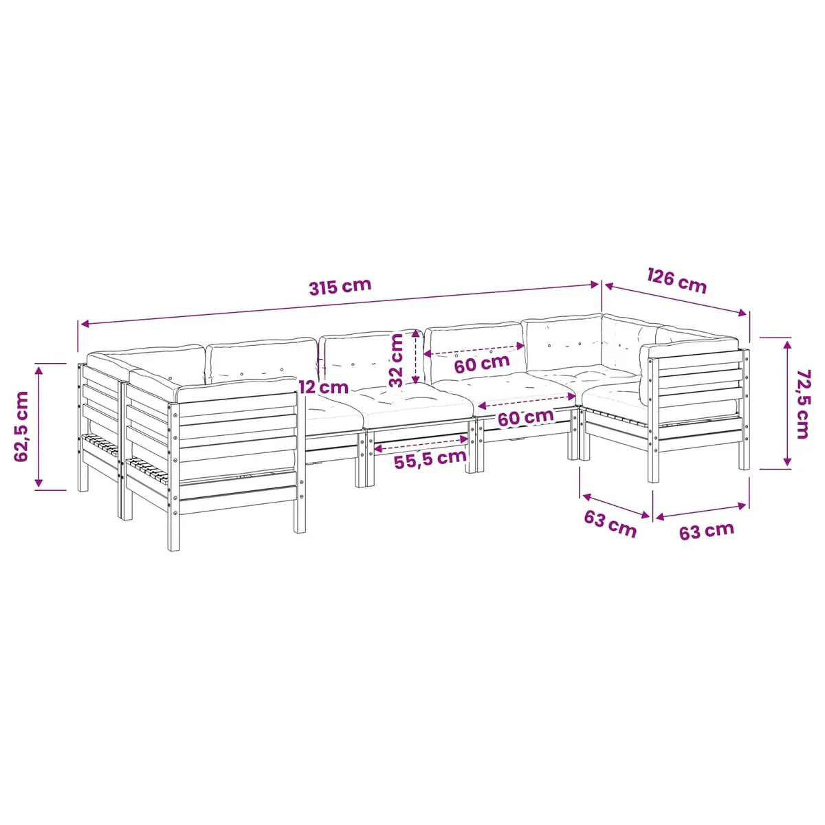 7 Piece Garden Sofa Set