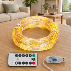 300 Warm White LEDs on 30m String Lights - Friendly Decor