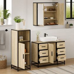 Friendly Sonoma Oak 3-Piece Bathroom Set for You