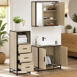 3-Piece Bathroom Furniture Set Featuring Engineered Wood