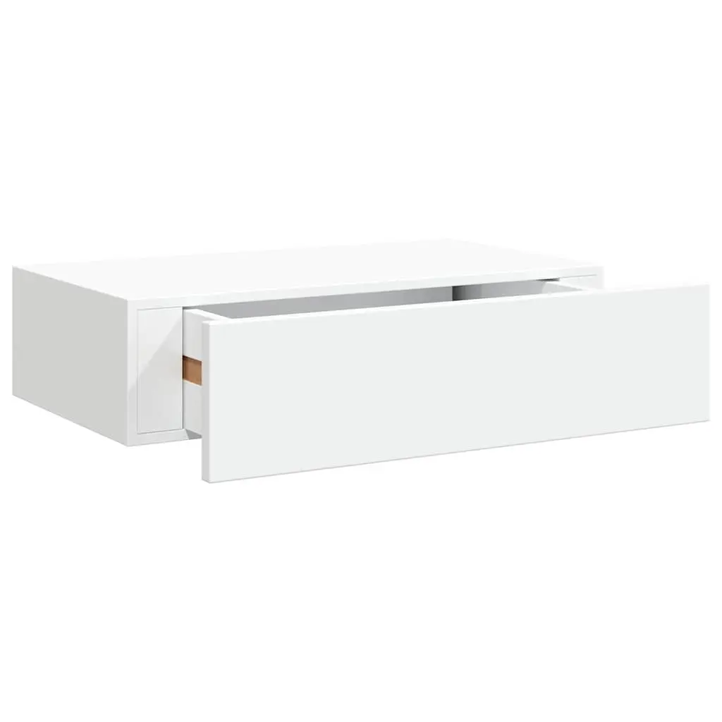 Wall-mounted Drawer Shelf White Floating Storage Organizer 40x23.5x10cm