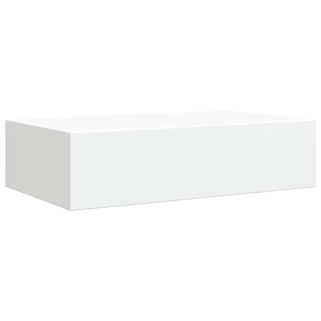 Wall-mounted Drawer Shelf White Floating Storage Organizer 40x23.5x10cm