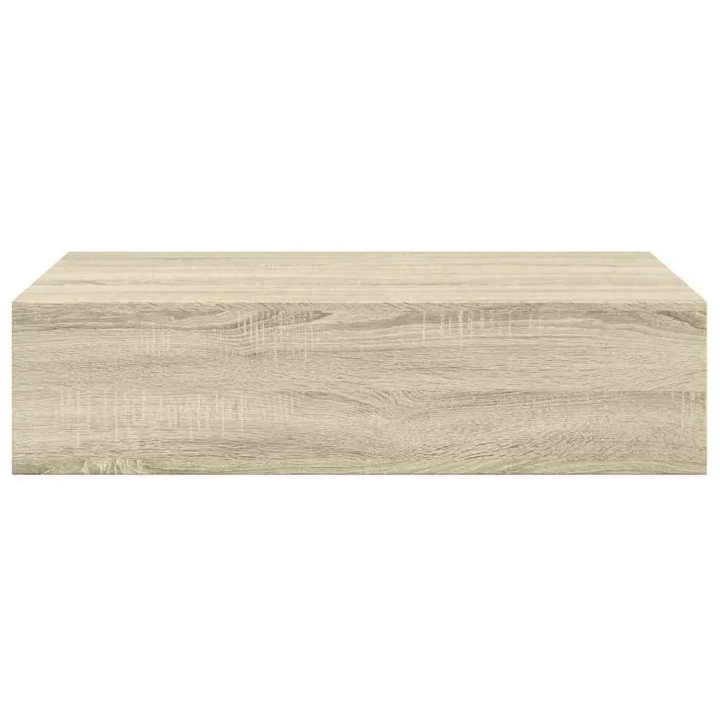 Wall-mounted Drawer Shelf Oak MDF Floating Storage Ledge Organizer 40x23.5x10cm