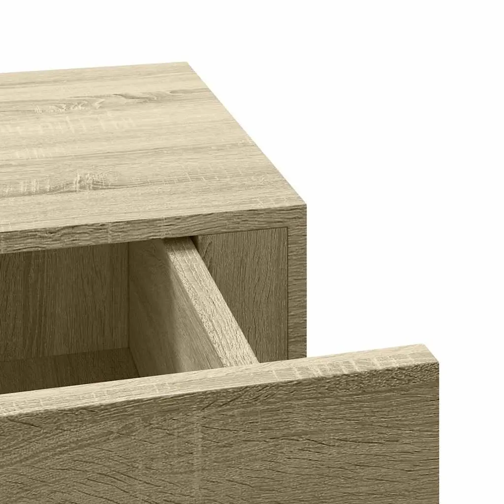 Wall-mounted Drawer Shelf Oak MDF Floating Storage Ledge Organizer 40x23.5x10cm