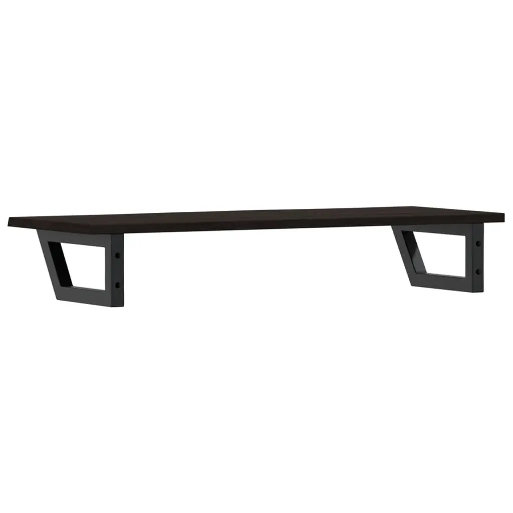 Wall Mounted Basin Shelf Bathroom Vanity Steel Brown Oak Wood Countertop Storage