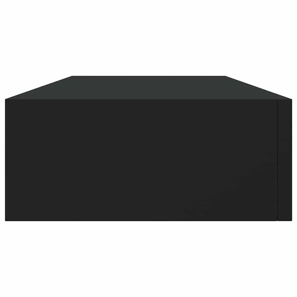 Wall-mounted Drawer Shelf Floating Storage Black 60x23.5x10cm MDF Organiser