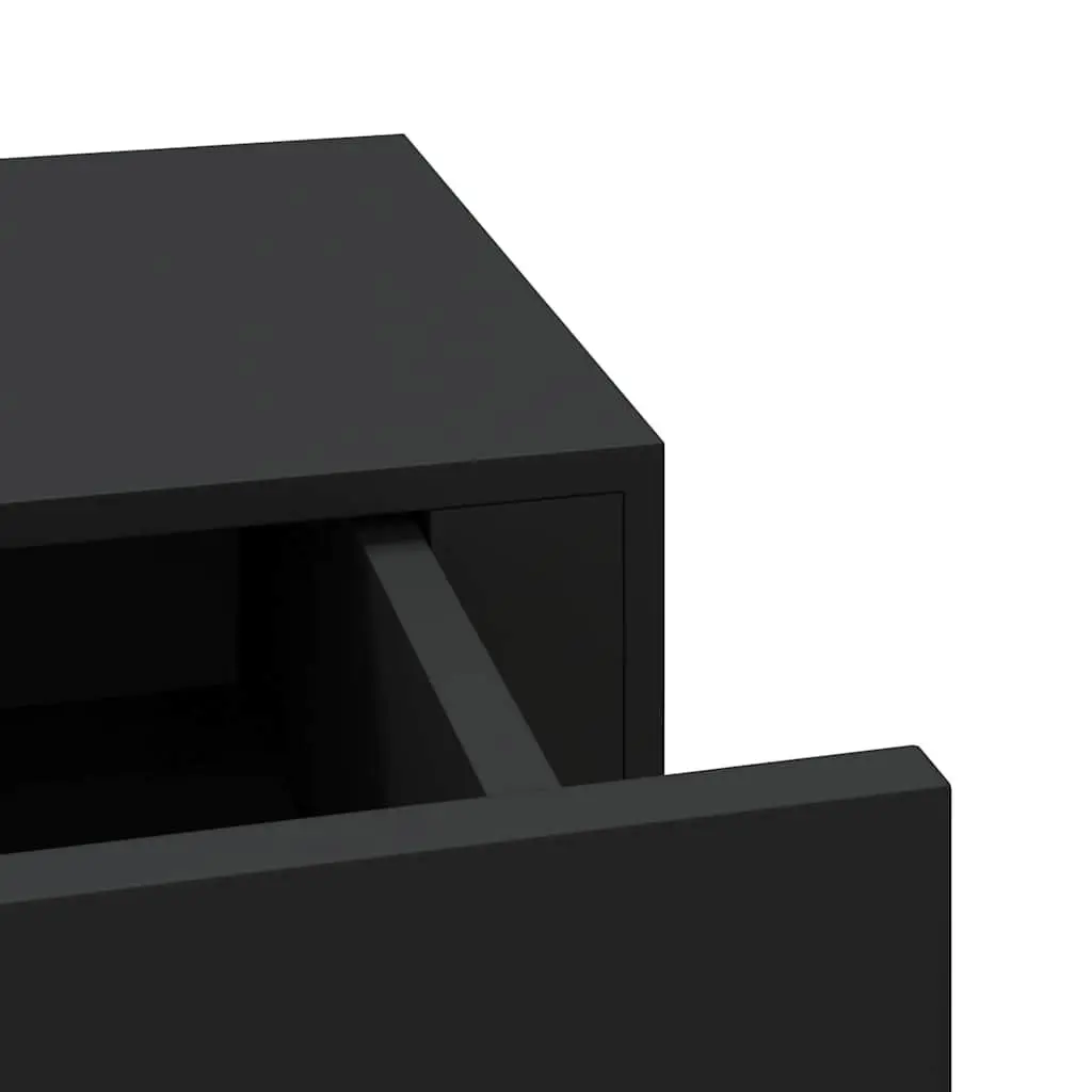 Wall-mounted Drawer Shelves Black Floating Storage Organizer 60 x 23.5 x 10 cm 2 pcs