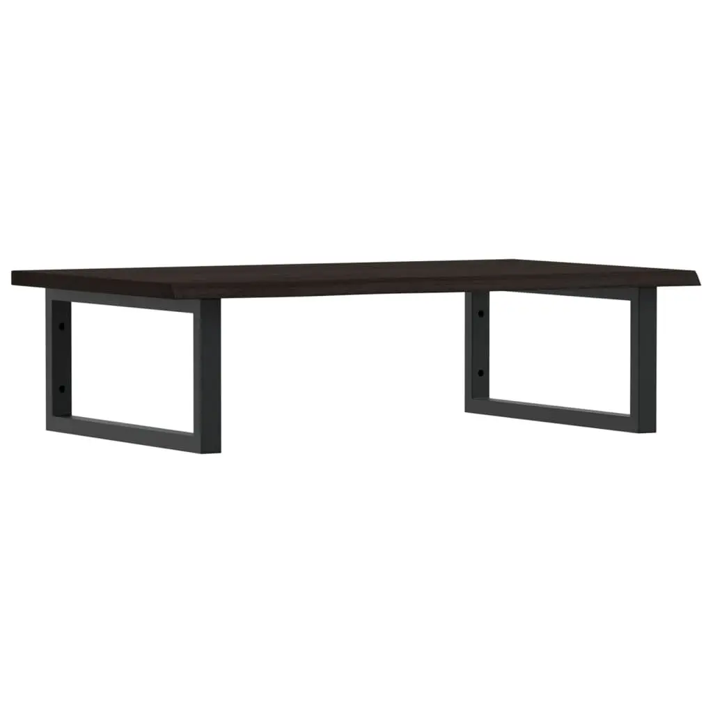 Wall Mounted Basin Shelf Steel Frame Solid Oak Wood Top Floating Cabinet
