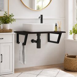 You’ll Love This Stylish Floating Basin Shelf in Your Bathroom