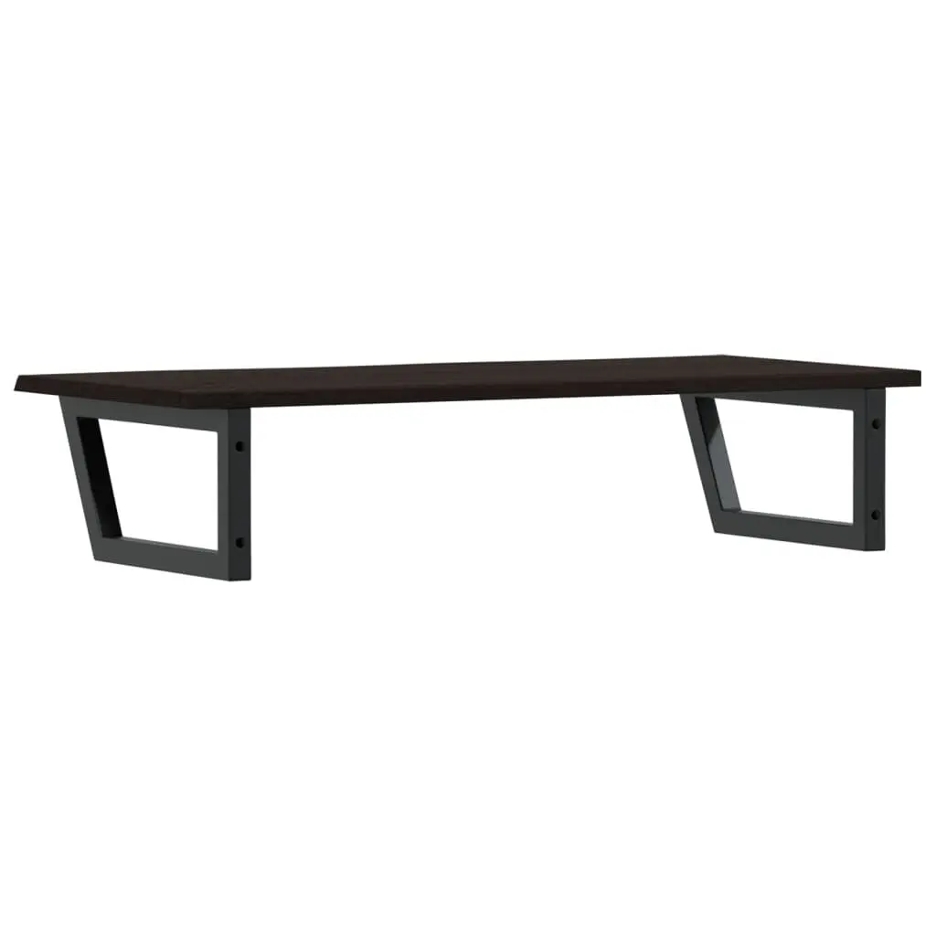 Wall Mounted Basin Shelf Bathroom Vanity Storage Steel Oak Wood Brown Floating