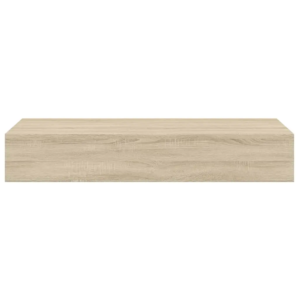 Floating Drawer Shelves Wall-mounted Storage Organizer Oak Brown 60x23.5x10cm Set of 2