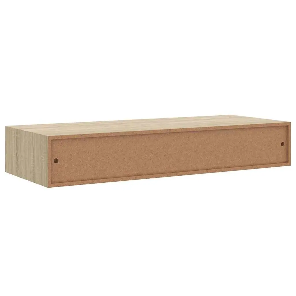 Floating Drawer Shelves Wall-mounted Storage Organizer Oak Brown 60x23.5x10cm Set of 2