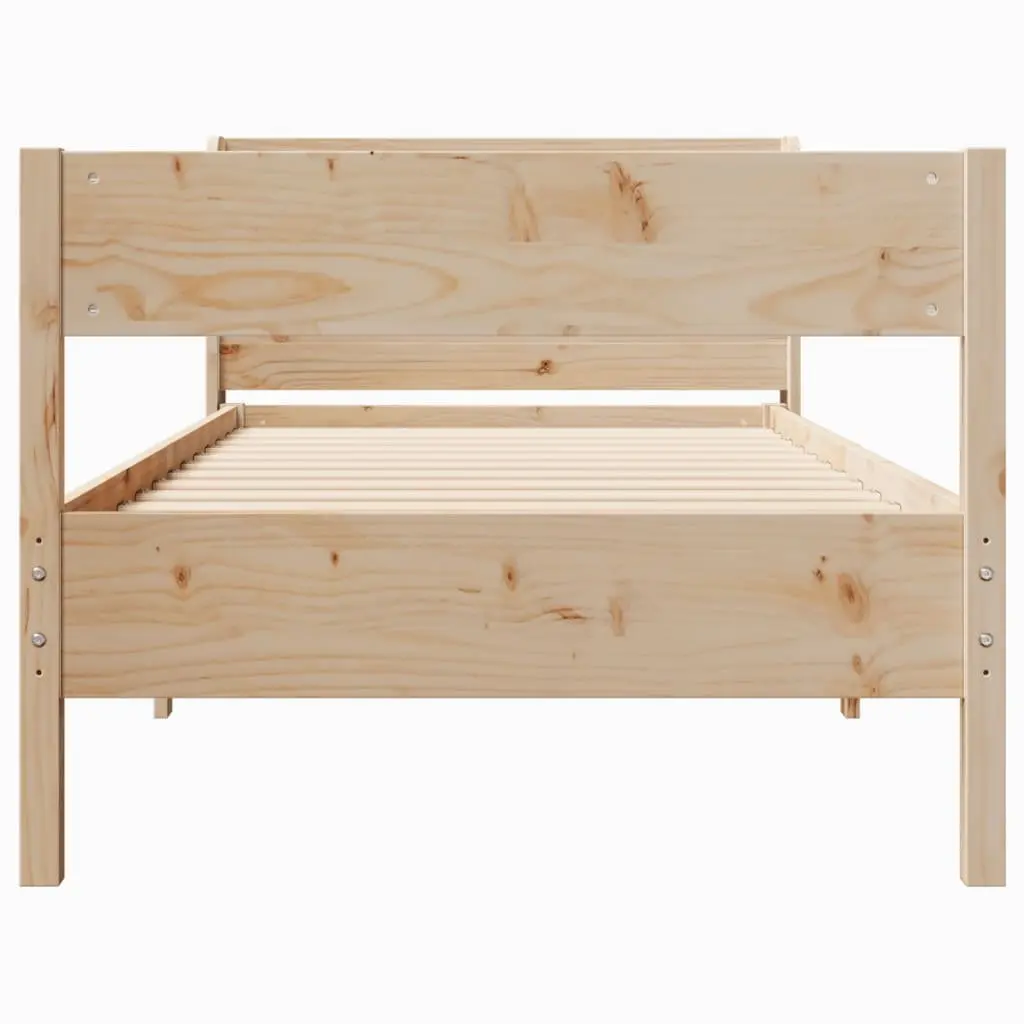Pine Wood Bed Frame with Shelves for Extra Storage
