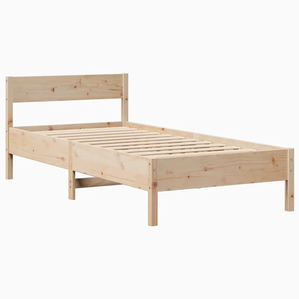 Pine Wood Bed Frame with Shelves for Extra Storage