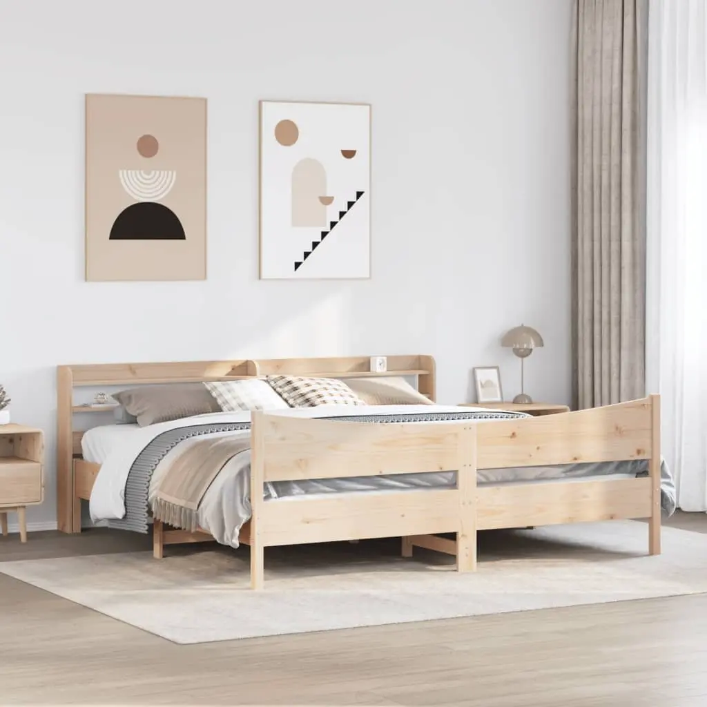Bed Frame with Storage Headboard 180x200cm