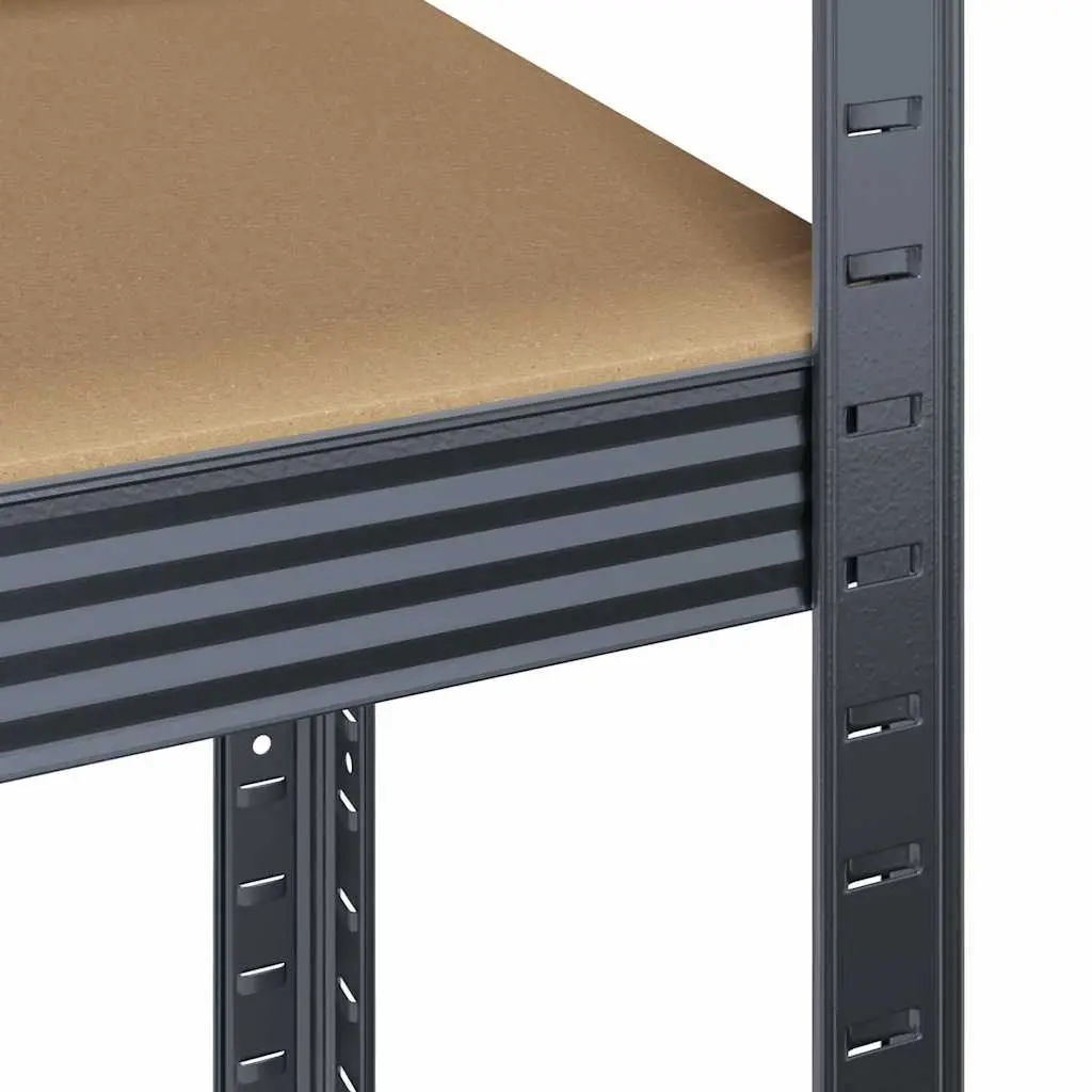 5-Layer Industrial Storage Shelves Steel Frame Engineered Wood Garage Workshop
