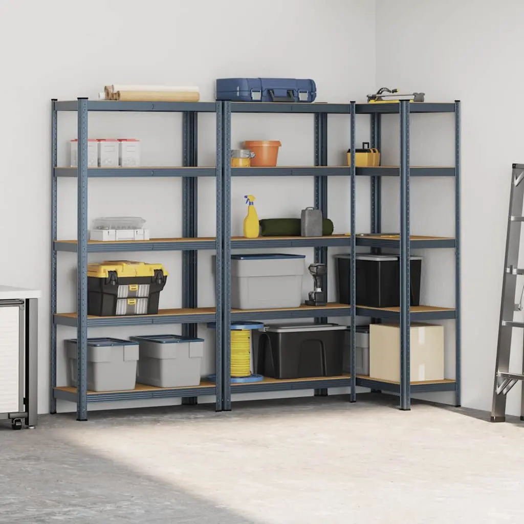 Industrial Shelves Adjustable 5 Levels Steel Frame Engineered Wood Anthracite